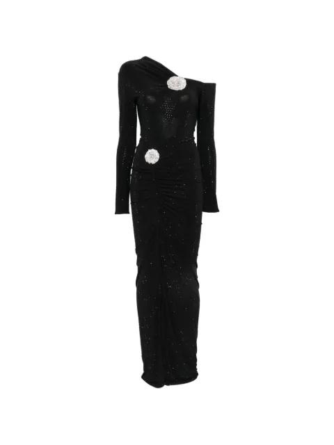 embellished floral-accent maxi dress by MIRON