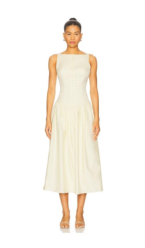 Mirror Palais Kissing Booth Lady Length Dress in Lemon by MIRROR PALAIS