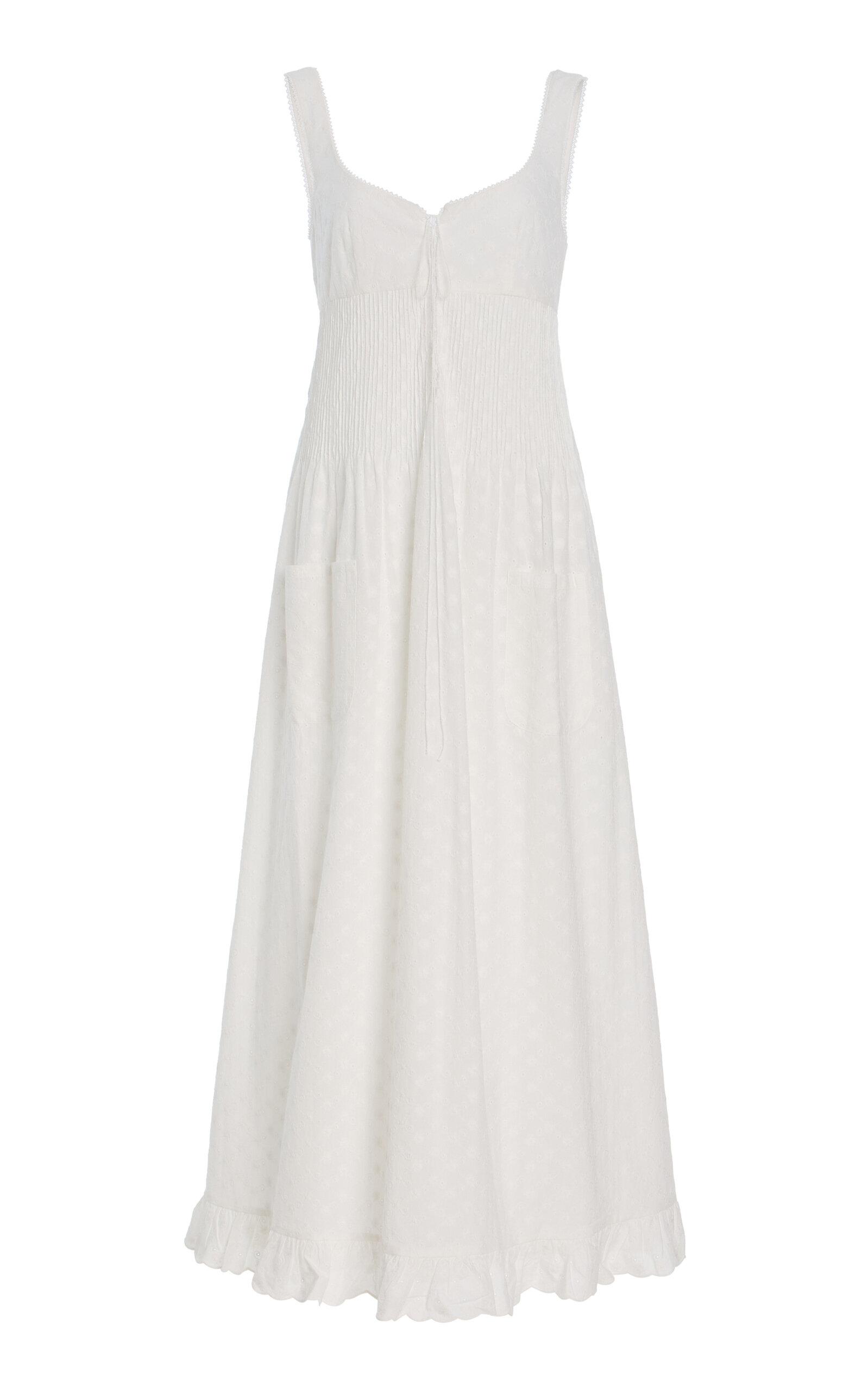 Mirror Palais Pintuck Eyelet Cotton Maxi Dress - Moda Operandi by MIRROR PALAIS