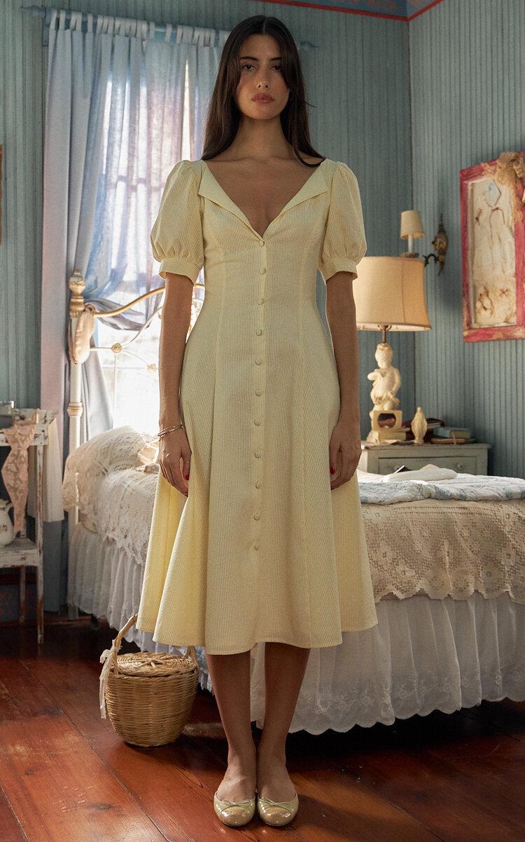 Mirror Palais - Tea For Two A-Line Midi Dress - Yellow - - Moda Operandi by MIRROR PALAIS Mirror Palais - Tea For Two A-Line Midi Dress - Yellow - - Moda Operandi by MIRROR PALAIS