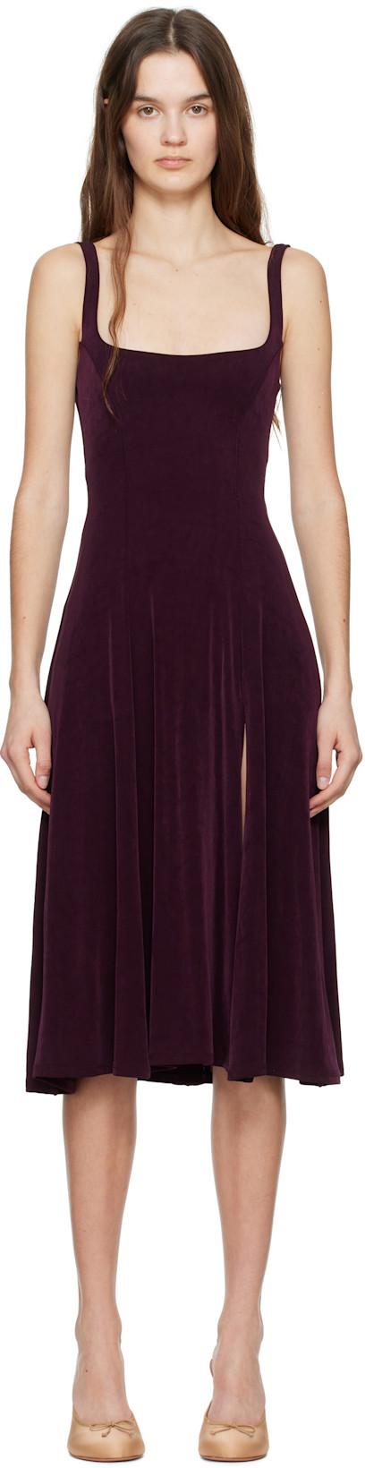 Purple Linda Supermodel Midi Dress by MIRROR PALAIS