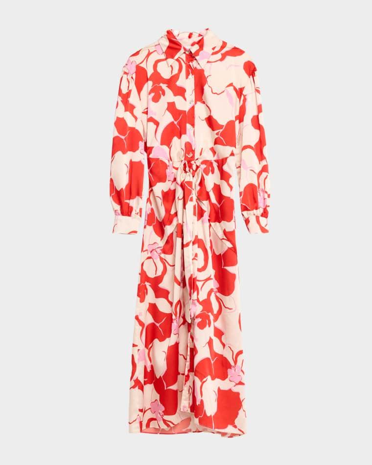 Kasbah Floral Midi Shirtdress by MISA LOS ANGELES