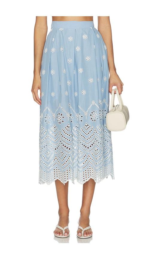 MISA Los Angeles Aggie Skirt in Baby Blue by MISA LOS ANGELES