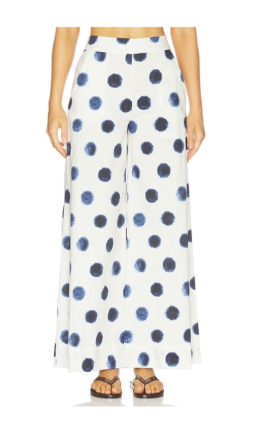 MISA Los Angeles Billie Pant in White,Navy by MISA LOS ANGELES