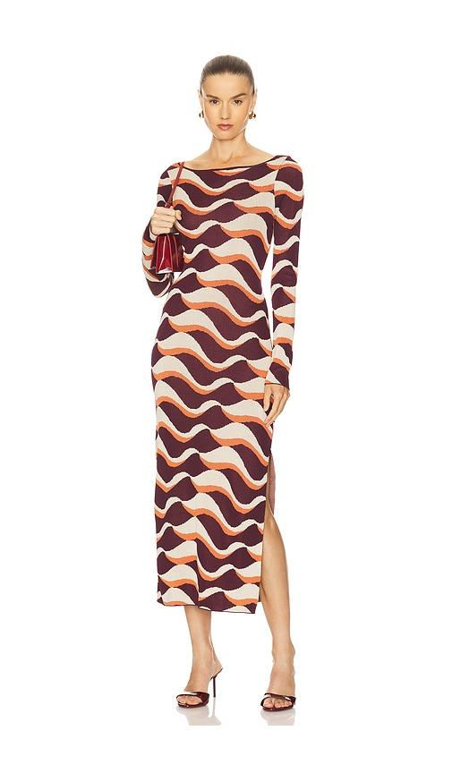 MISA Los Angeles Cassie Dress in Burgundy by MISA LOS ANGELES