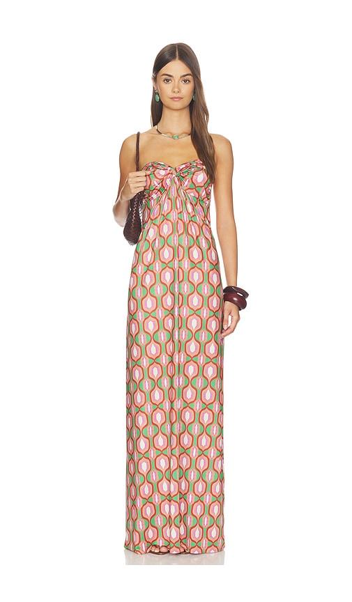 MISA Los Angeles Karine Dress in Cognac,Green by MISA LOS ANGELES