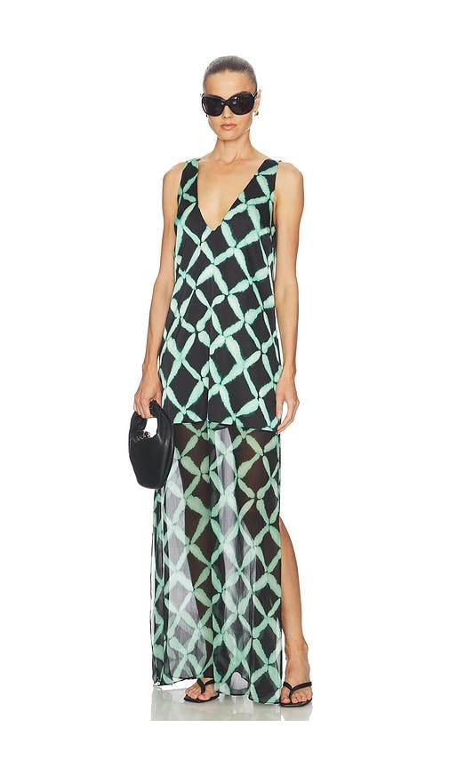 MISA Los Angeles Nina Dress in Green,Black by MISA LOS ANGELES