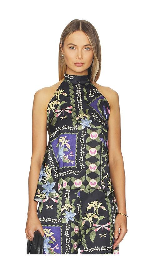 MISA Los Angeles Ora Top in Black,Purple by MISA LOS ANGELES