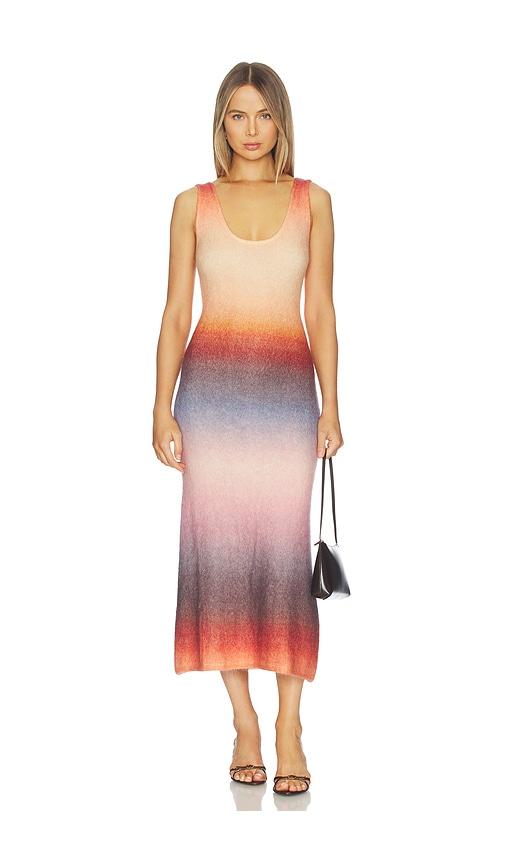 MISA Los Angeles Rashka Dress in Orange,Purple by MISA LOS ANGELES