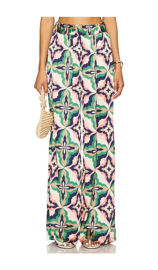 MISA Los Angeles Reshma Pant in Cream,Green by MISA LOS ANGELES