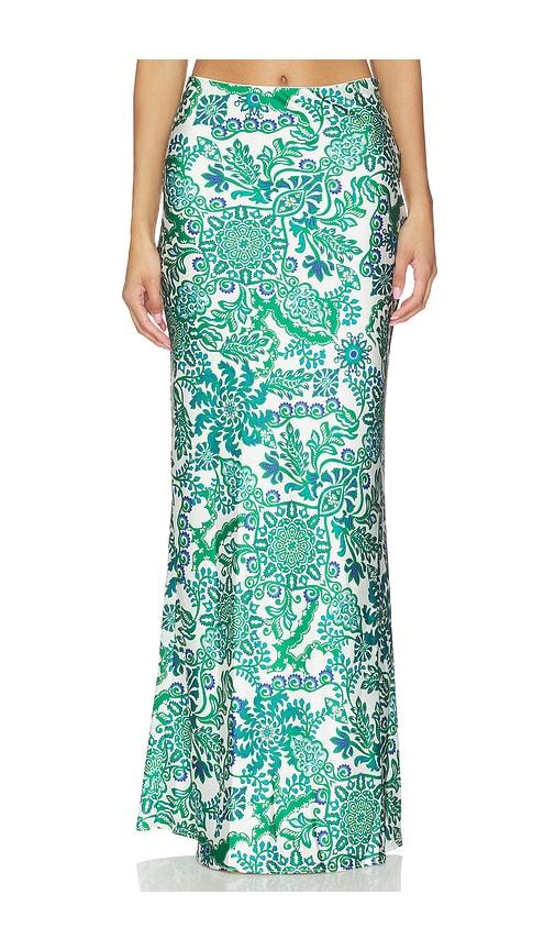 MISA Los Angeles Sierra Skirt in White,Green by MISA LOS ANGELES
