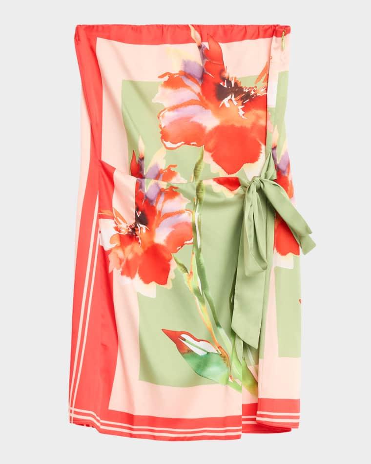 Priya Satin Wrap Mini Dress by MISA LOS ANGELES