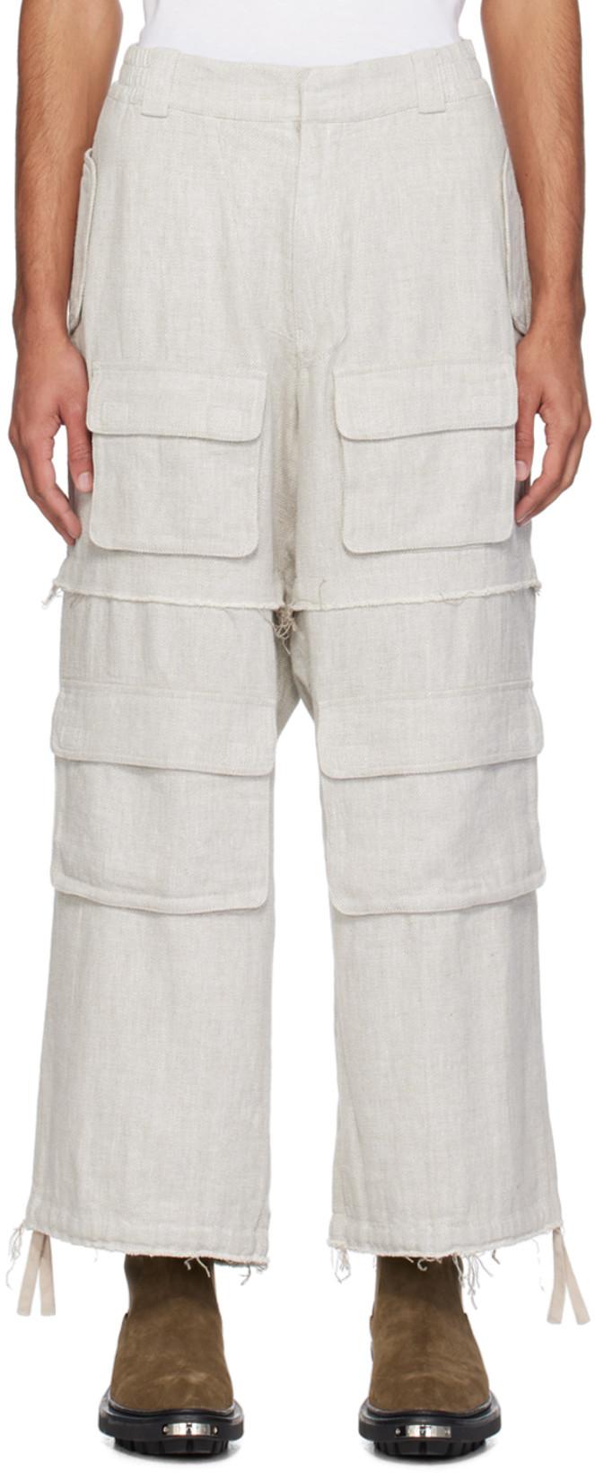 Gray Raw Edge Cargo Pants by MISBHV