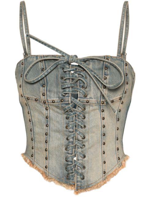 Lara denim cropped top by MISBHV