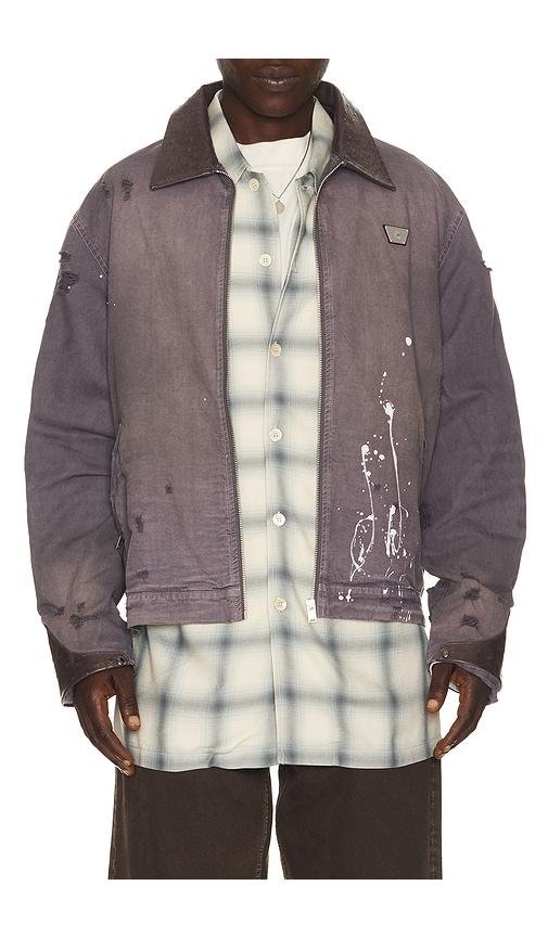 MISBHV 1997 Paint Splatter Canvas Work Jacket in Charcoal by MISBHV