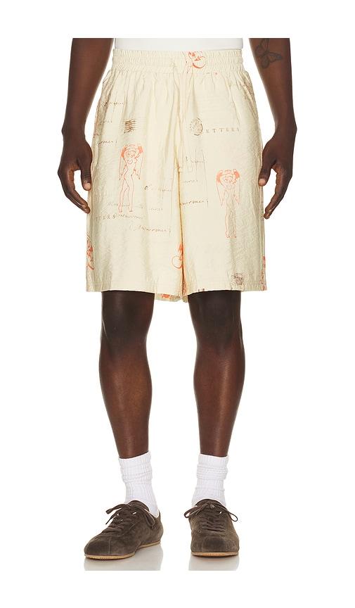 MISBHV Devil & Angel Postcard Shorts in Cream by MISBHV