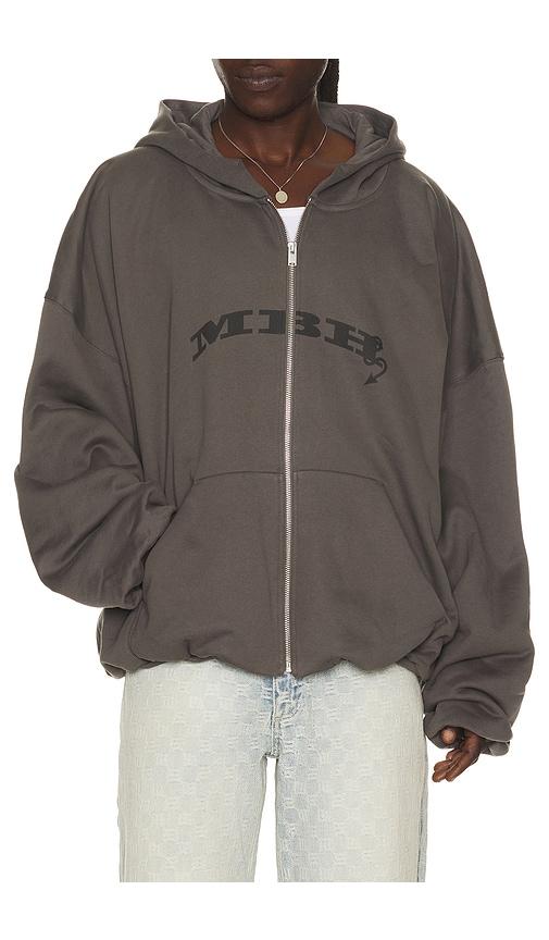 MISBHV Inflated Devil Zipped Hoodie in Charcoal by MISBHV