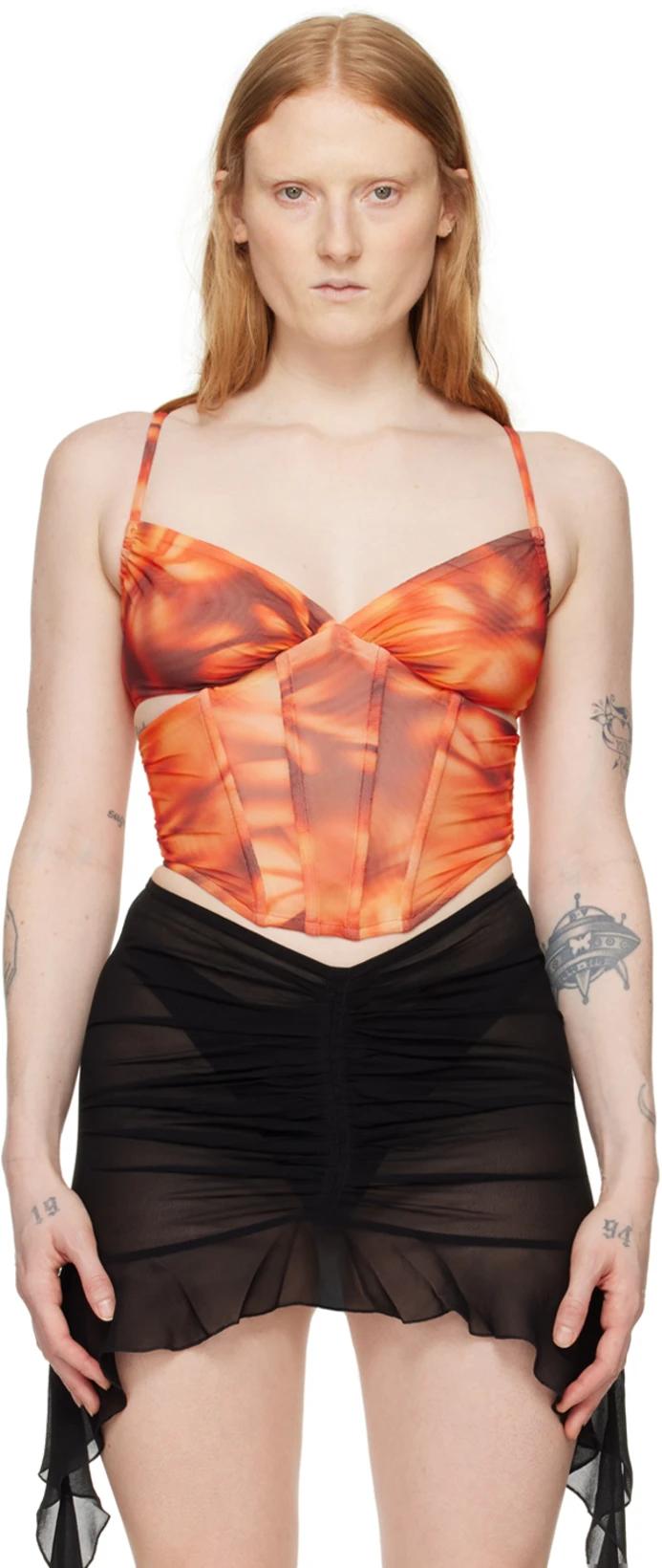 Orange Printed Corset by MISBHV