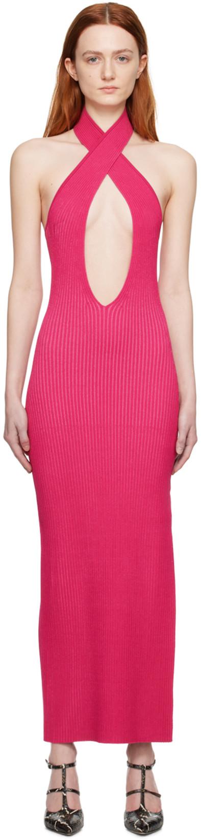 Pink Cutout Maxi Dress by MISBHV