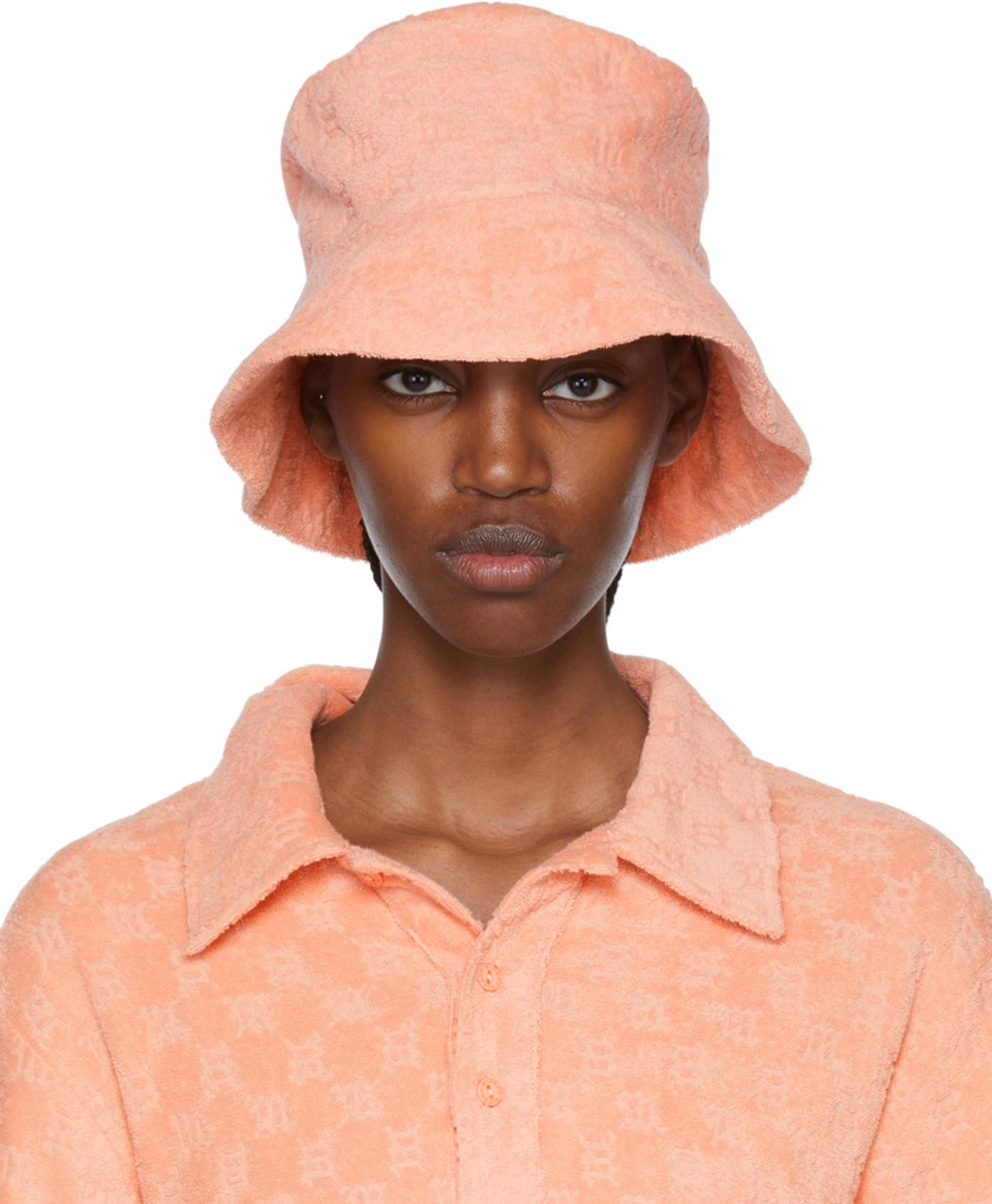 Pink Toweling Bucket Hat by MISBHV