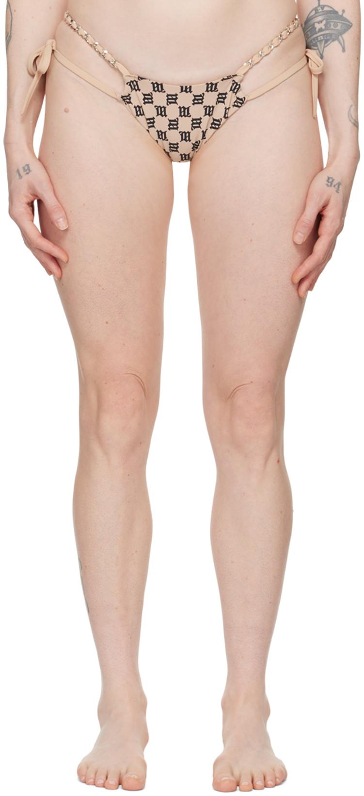 SSENSE Exclusive Beige Monogram Bikini Bottom by MISBHV
