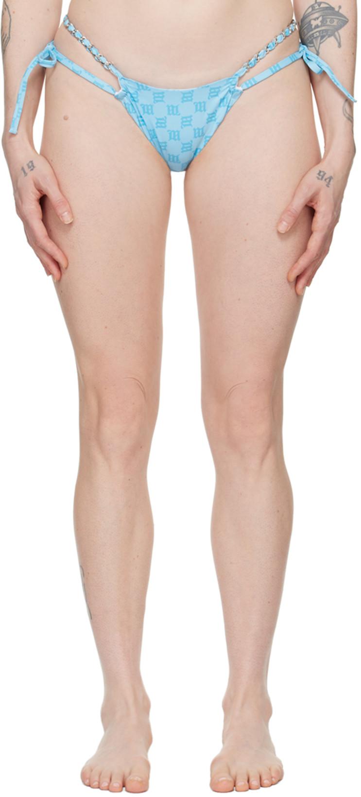 SSENSE Exclusive Blue Monogram Bikini Bottom by MISBHV