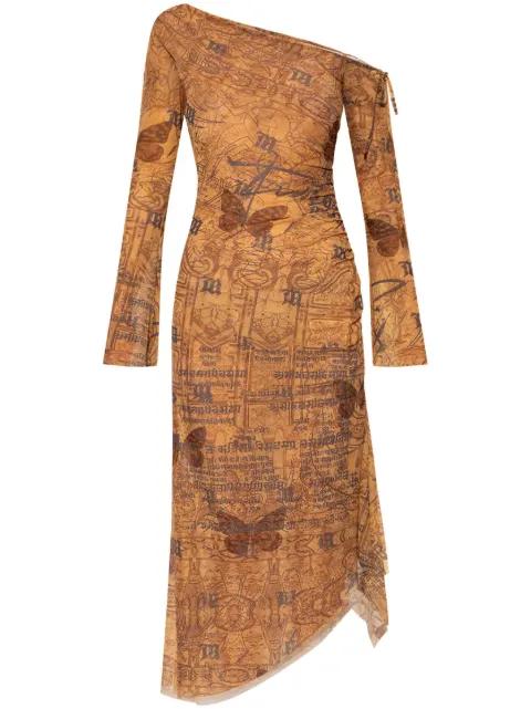abstract-pattern print midi dress by MISBHV