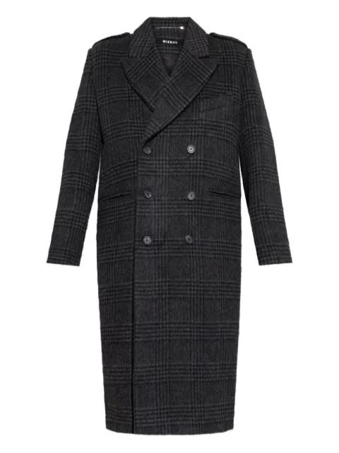 checked double-breasted coat by MISBHV