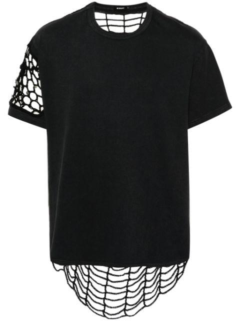 crochet-panelling T-shirt by MISBHV