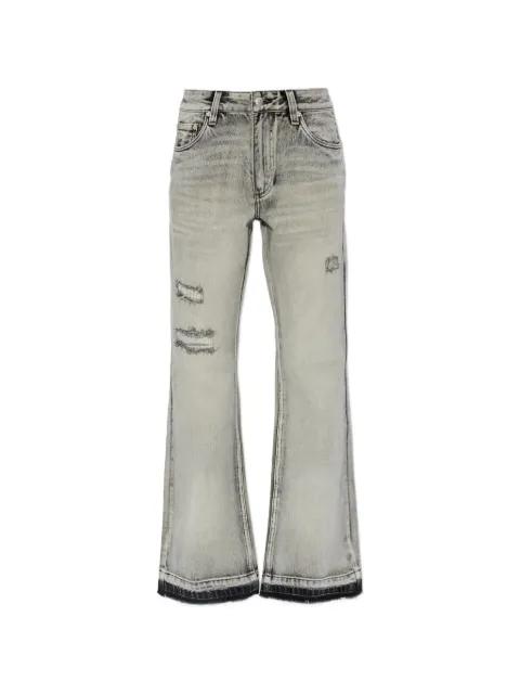 distressed flared jeans by MISBHV