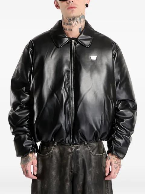 faux-leather puffer bomber jacket by MISBHV