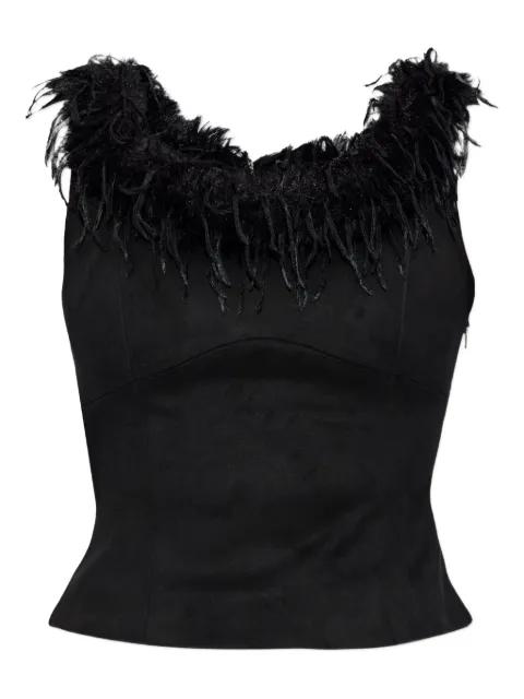 feather-trim top by MISBHV