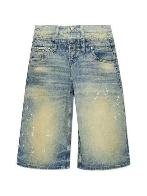 layered denim shorts by MISBHV