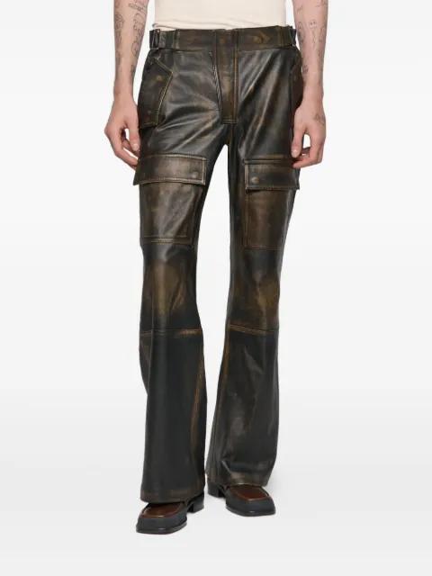 leather moto cargo trousers by MISBHV