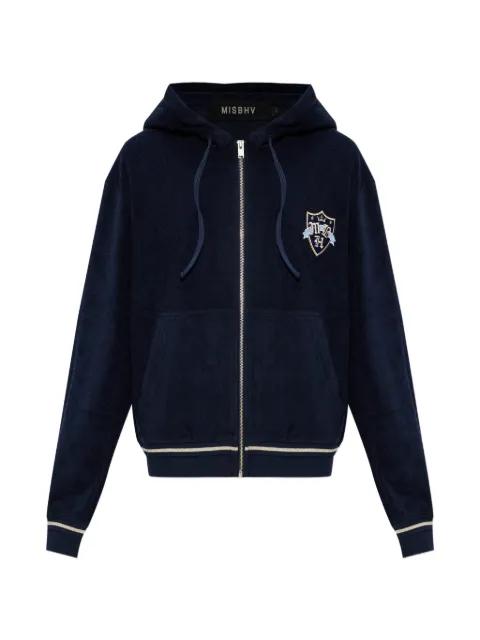 logo-embroidered zip-up hoodie by MISBHV