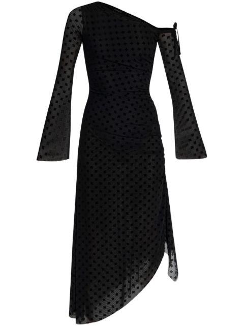 logo-flocked midi dress by MISBHV