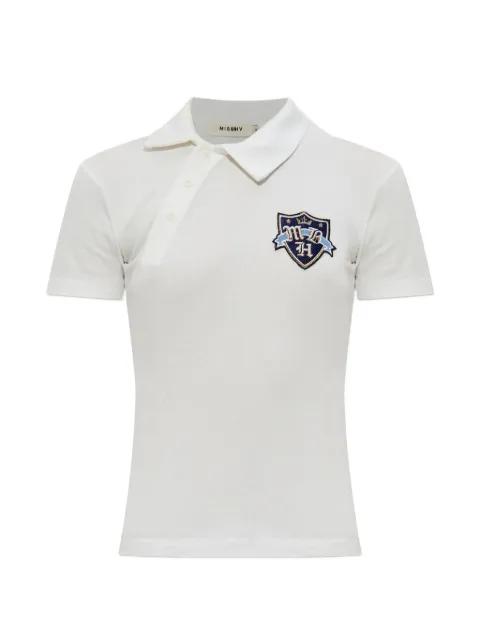 logo-patch asymmetric-placket polo shirt by MISBHV
