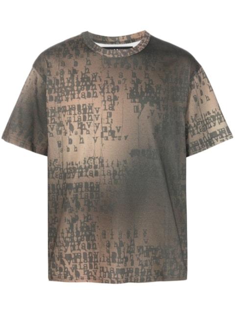 logo-print bleached T-shirt by MISBHV