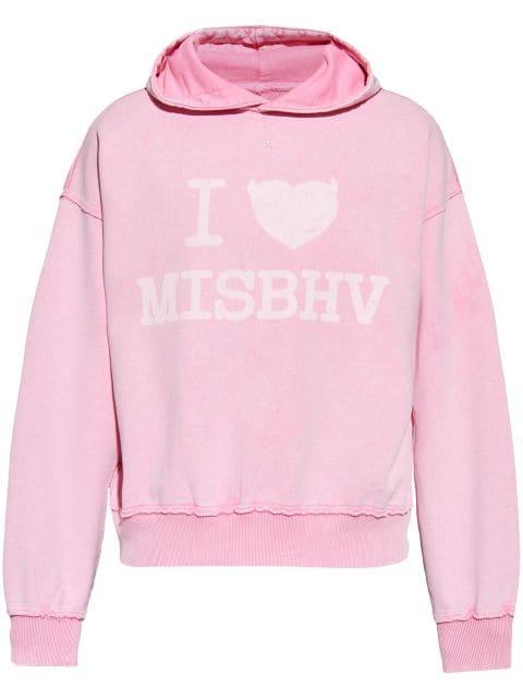logo-print cotton hoodie by MISBHV