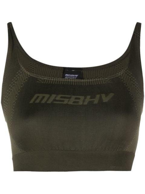 logo-print cropped top by MISBHV