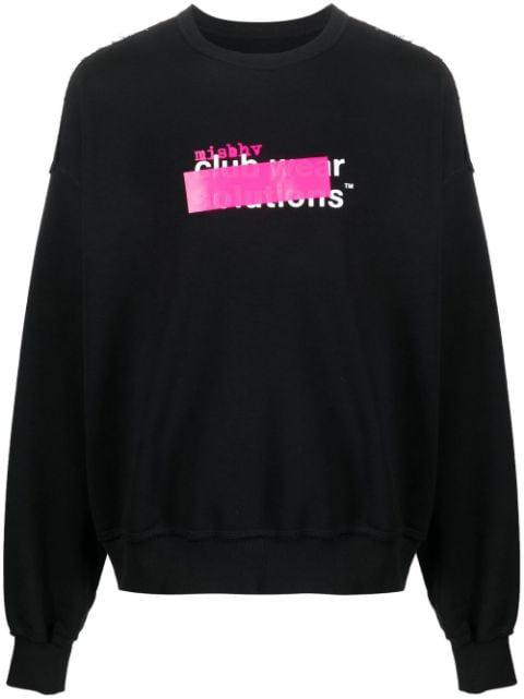 logo-print distressed sweatshirt by MISBHV