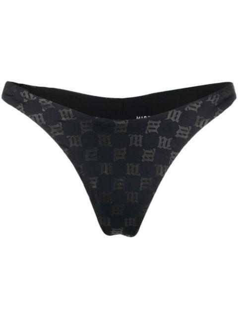 monogram-pattern bikini bottoms by MISBHV