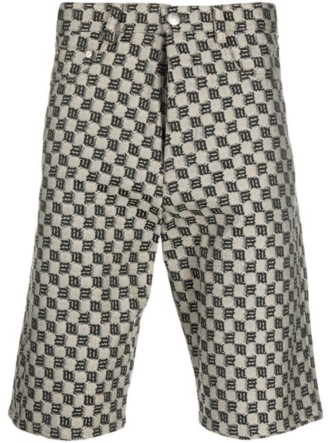 monogram-print cotton-blend shorts by MISBHV