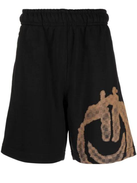 monogram-smiley track shorts by MISBHV