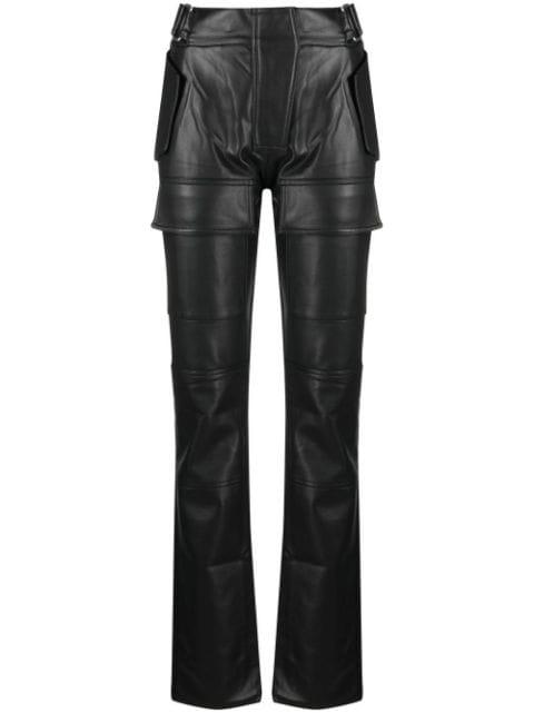 straight-leg faux-leather trousers by MISBHV