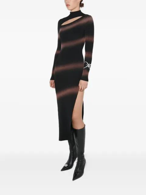 striped cut-out knitted dress by MISBHV