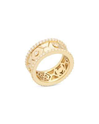 18K Yellow Gold Baia Diamond Hexagon Band by MISENO JEWELRY