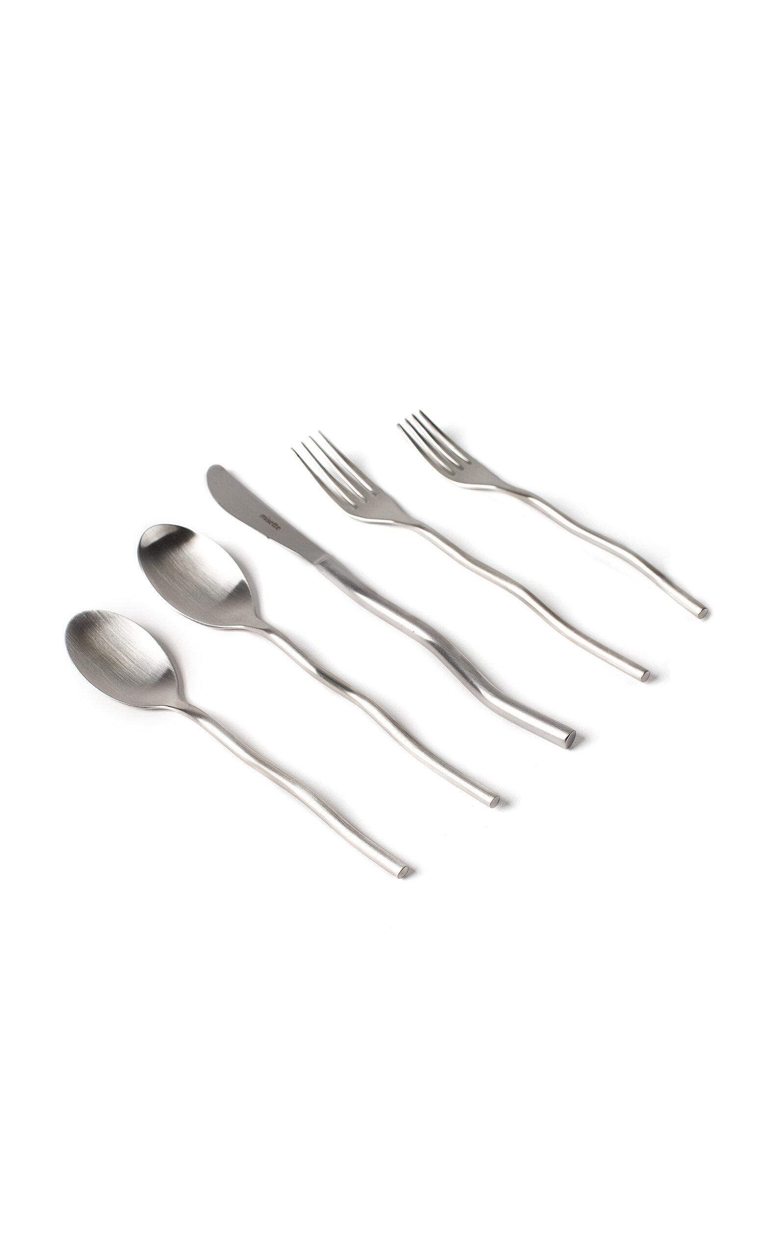Misette - Squiggle Five-Piece Cutlery Set - Metallic - Moda Operandi by MISETTE