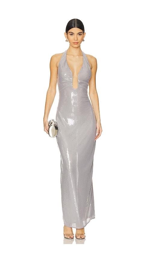 MISHA Alusia Sequin Gown in Grey by MISHA