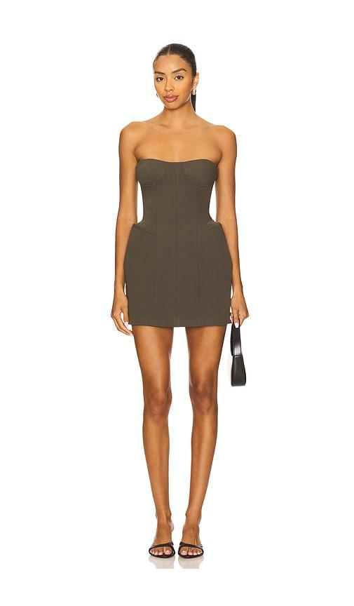 MISHA The Delta Mini Dress in Dark Green by MISHA